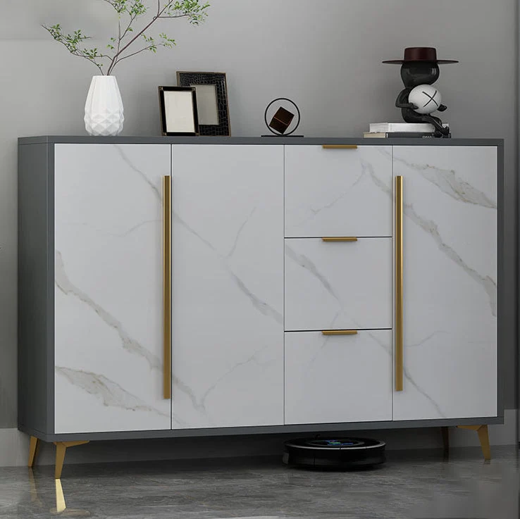 Aparador Glam Aparador de madera artificial con puerta para sala de estar Gris Clearhalo