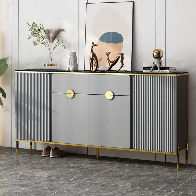 Aparador Glam Aparador de madera con puerta y cajón para salón Blanco Clearhalo