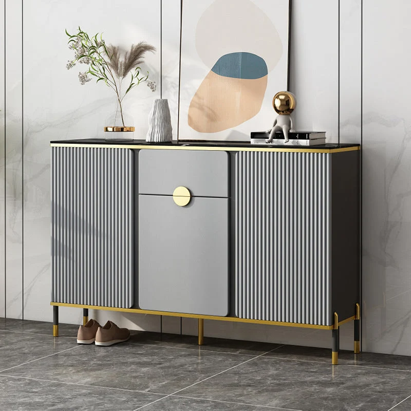 Aparador Glam Aparador de madera con puerta y cajón para salón Blanco Clearhalo