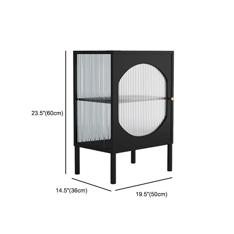 Aparador de hierro con puerta de cristal, mueble moderno para servidor con almacenamiento para sala de estar y comedor Neg...