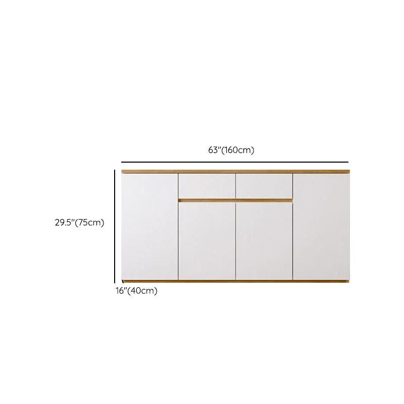 Aparador de madera con tablero lateral de estilo moderno con gabinetes y cajones Clearhalo