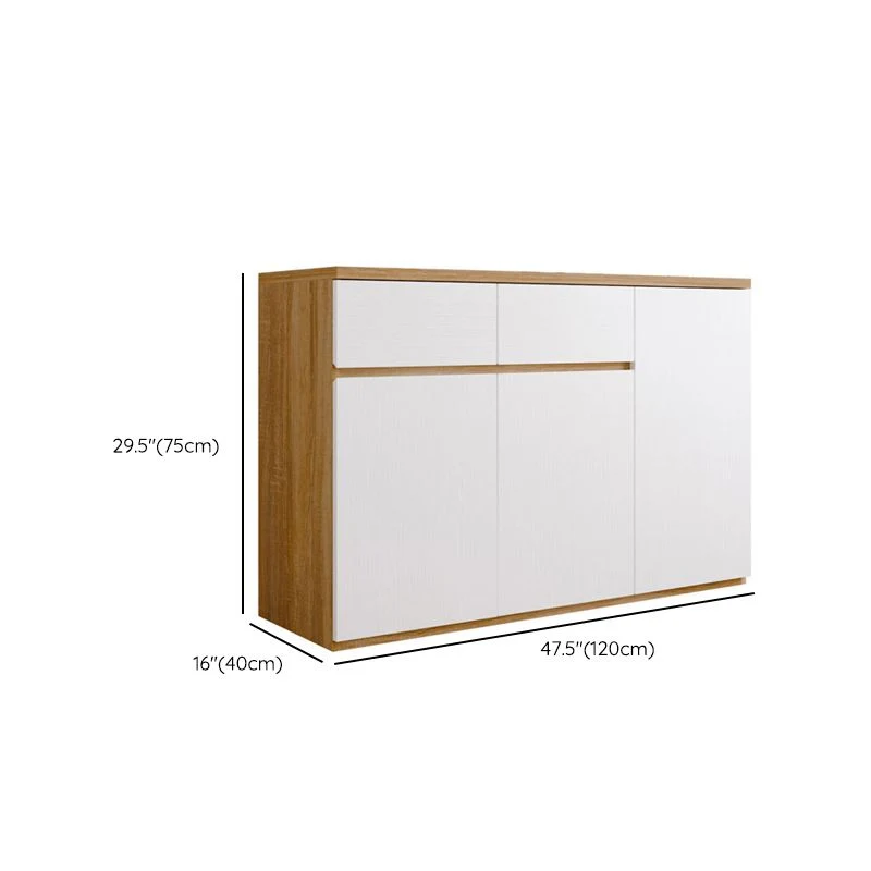 Aparador de madera con tablero lateral de estilo moderno con gabinetes y cajones Clearhalo
