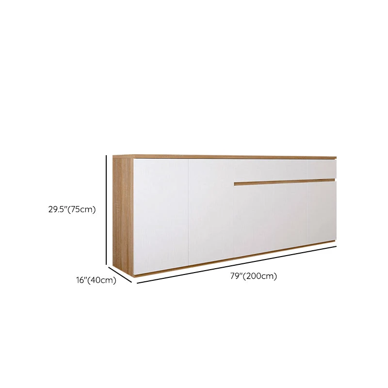 Aparador de madera con tablero lateral de estilo moderno con gabinetes y cajones Clearhalo