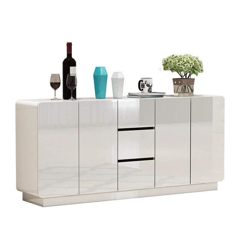 Aparador de madera de ingenierí blanca Aparador de estilo moderno con 3 cajones Clearhalo