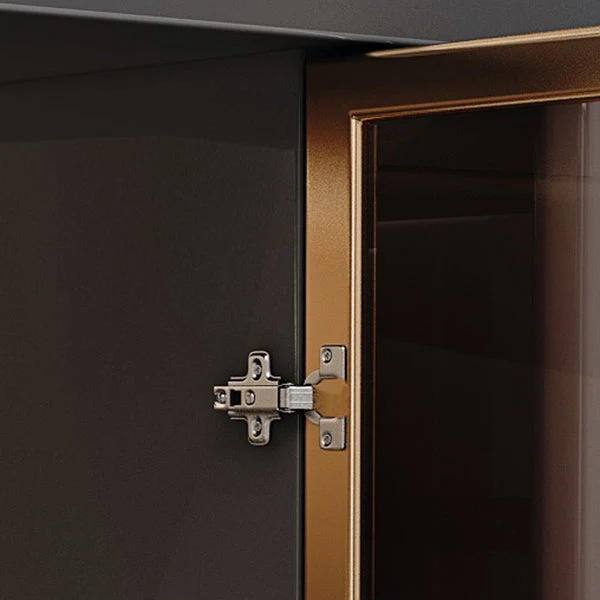 Aparador de madera de ingenierí moderna, estanterí ajustable con piedra para comedor Gris Clearhalo
