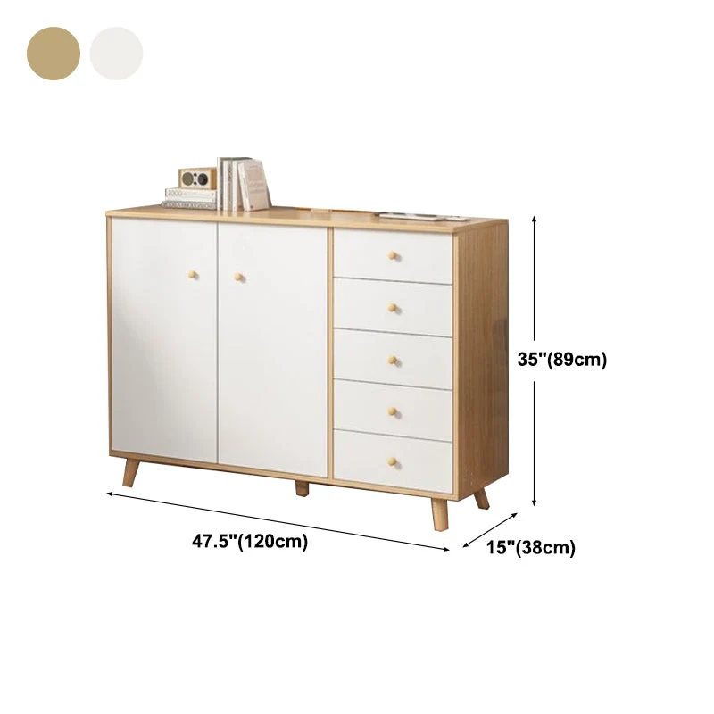 Aparador de madera de ingenierí moderna, mesa de buffet sencilla con cajón para sala de estar Naturales Clearhalo