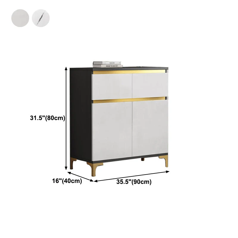 Aparador de madera de ingenierí moderno, servidor blanco con cajón para sala de estar Blanco Clearhalo