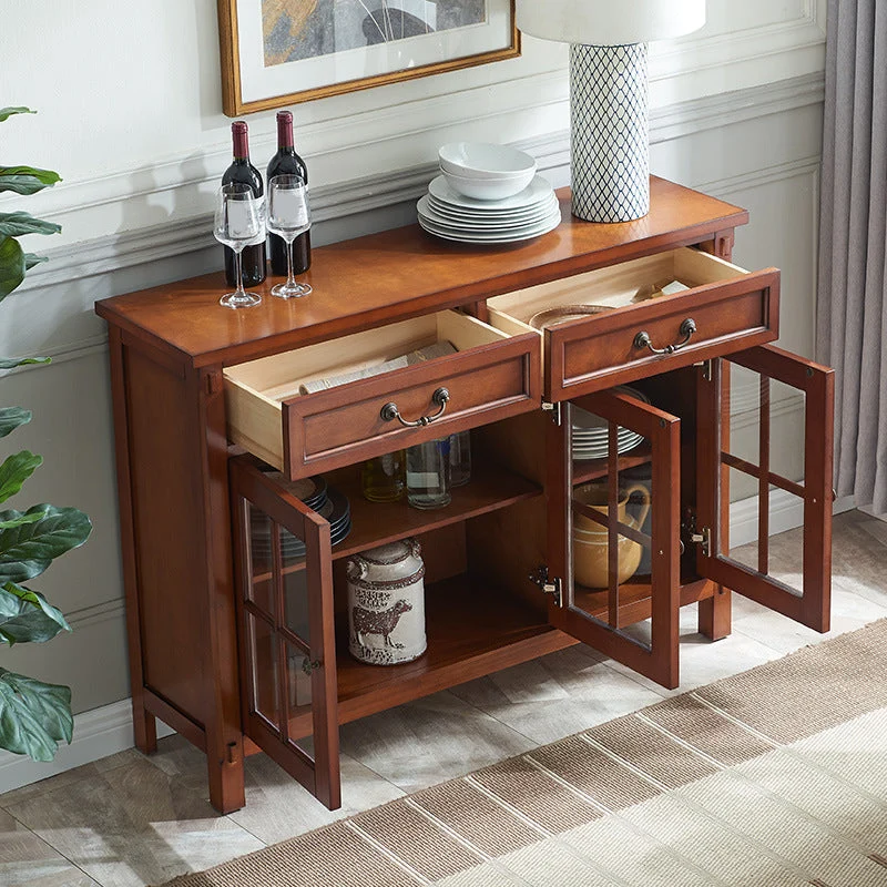 Aparador de madera moderno Buffet 2 cajones Gabinetes Aparador Buffet Clearhalo