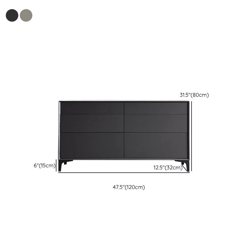 Aparador de madera moderno del almacenamiento del hogar del rectángulo del tablero lateral con los cajones Gris Clearhalo