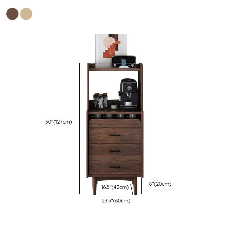 Aparador de madera Tablero auxiliar para hogar estilo moderno con cajones Nuez Clearhalo