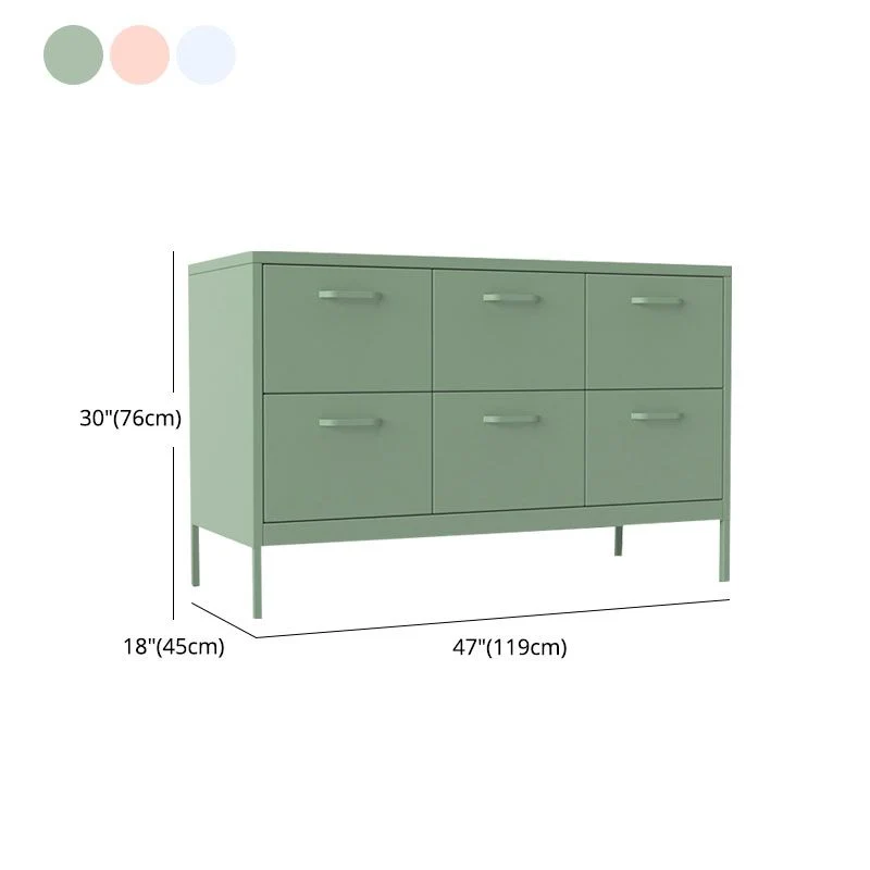 Aparador de metal con tablero lateral de estilo moderno para comedor Azul Clearhalo