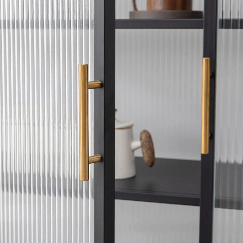 Aparador de metal moderno, aparador de almacenamiento para el hogar con puerta de vidrio Clearhalo