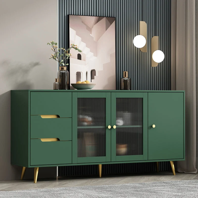 Aparador moderno Aparador de madera de ingenierí con puerta y cajón para comedor Blanco Clearhalo