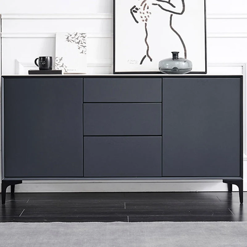 Aparador moderno Buffet Gabinetes 3 cajones y 2 puertas Aparador buffet Azul Clearhalo
