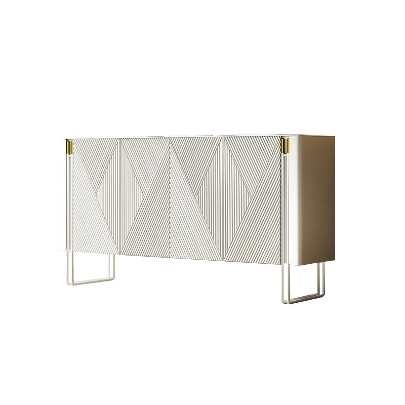Aparador moderno y contemporáneo de comedor buffet de piedra con gabinetes Clearhalo