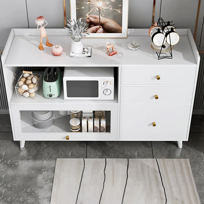 Aparador moderno de madera con puerta y cajón para sala de estar Blanco Clearhalo