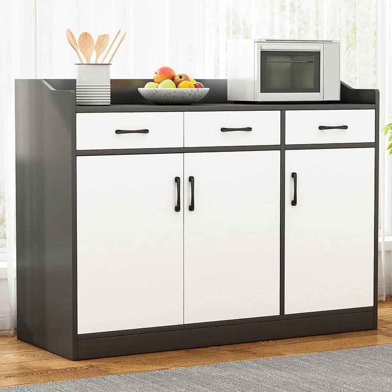 Aparador moderno de madera de ingenierí, mesa de comedor con acabado antiguo y almacenamiento abierto Naturales Clearhalo