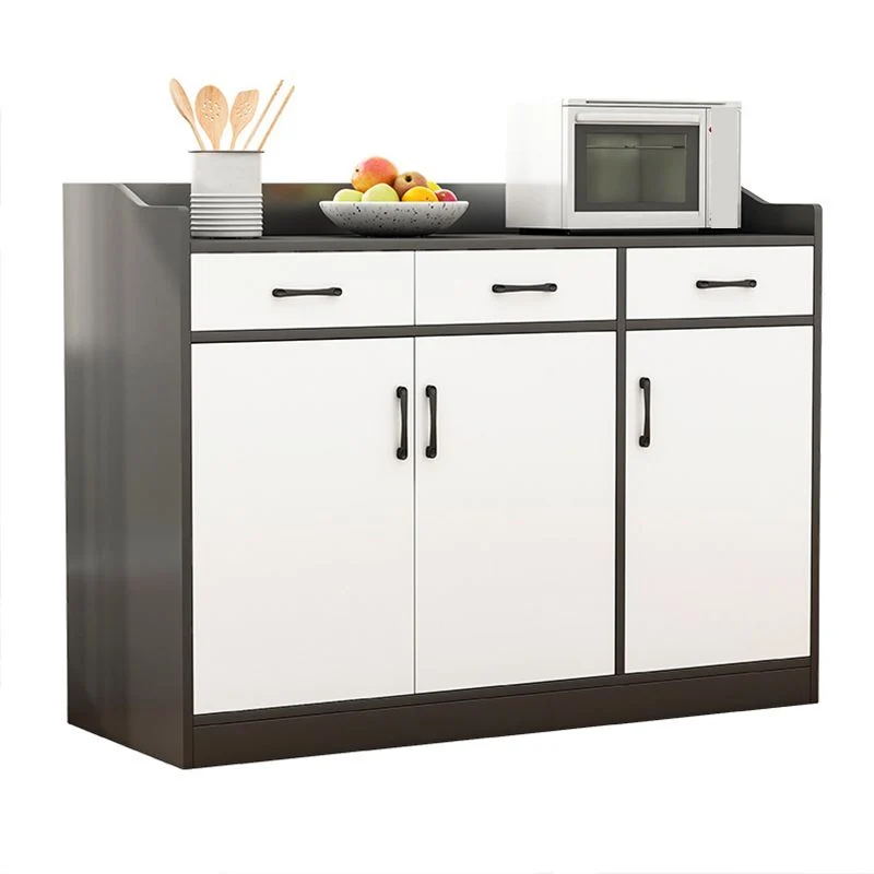Aparador moderno de madera de ingenierí, mesa de comedor con acabado antiguo y almacenamiento abierto Naturales Clearhalo