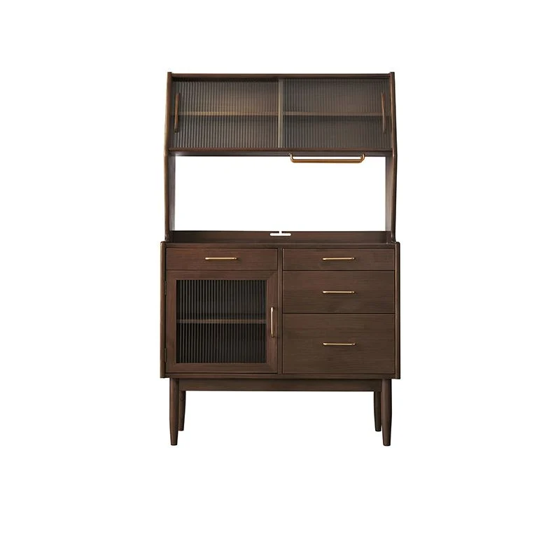 Aparador moderno de madera maciza de pino con puertas corredizas, mesa buffet con 4 cajones y 3 puertas Madera Clearhalo