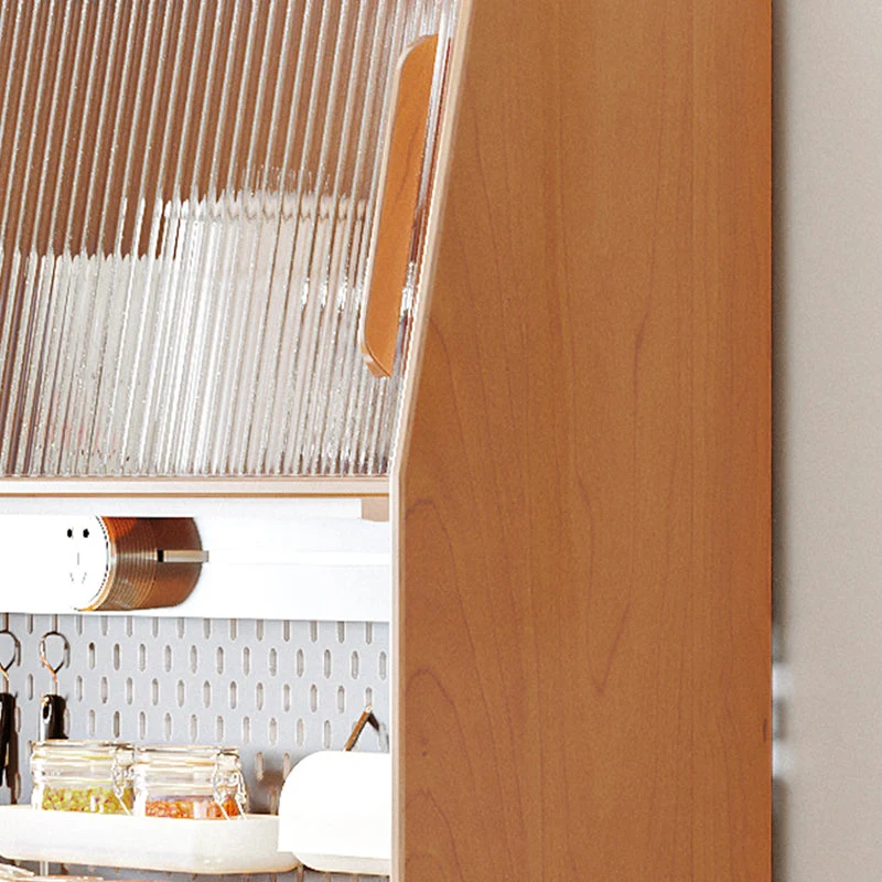 Aparador moderno de madera maciza de pino con cajón para comedor con almacenamiento abierto Nuez Clearhalo