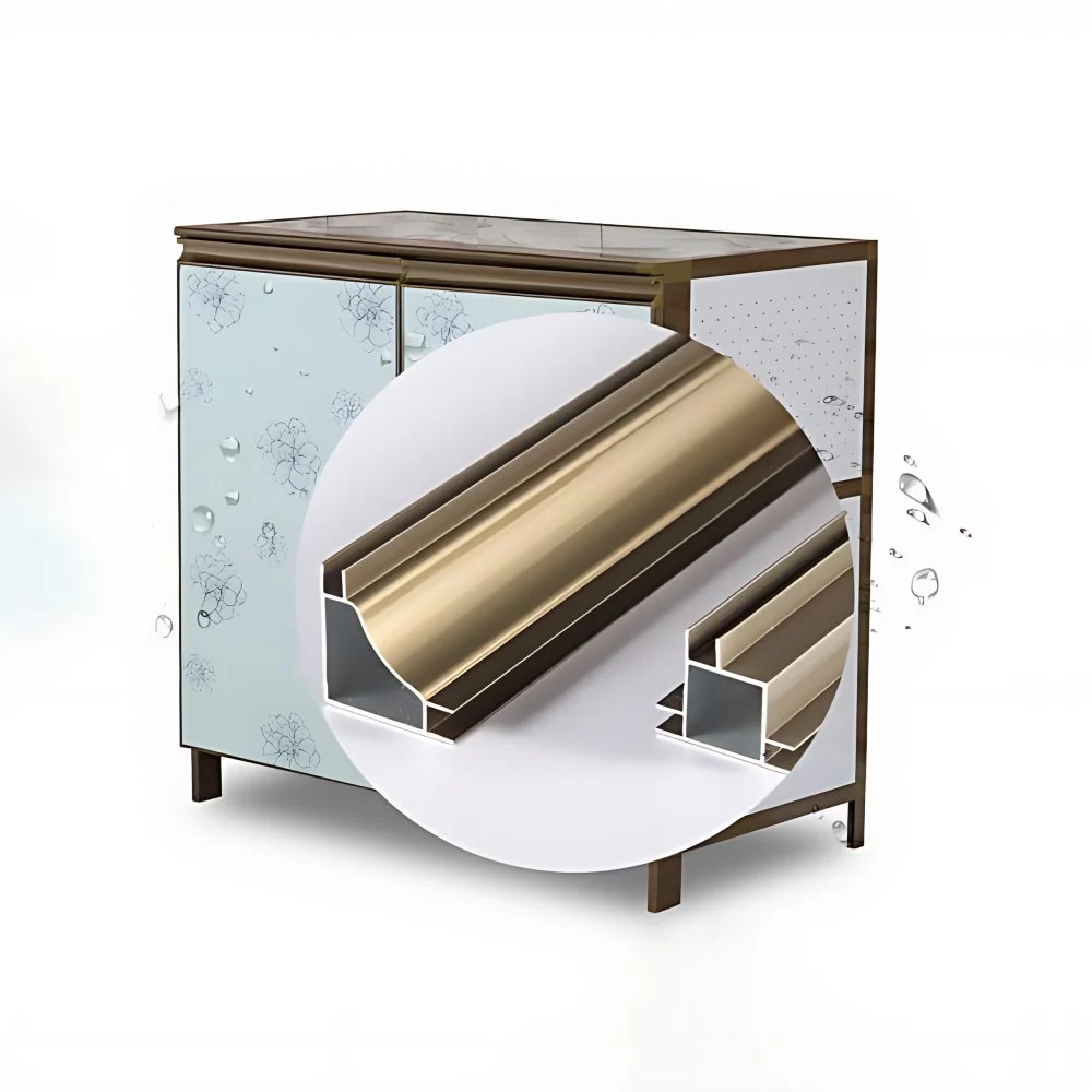 Aparador moderno de metal blanco, puertas de vidrio templado, gabinetes, servidor de comedor para sala de estar Clearhalo
