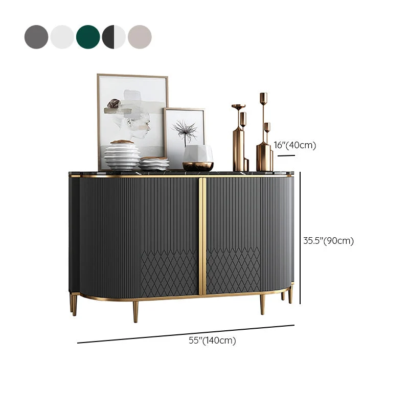 Aparador de mármol Tablero auxiliar moderno y contemporáneo con gabinetes Blanco Clearhalo