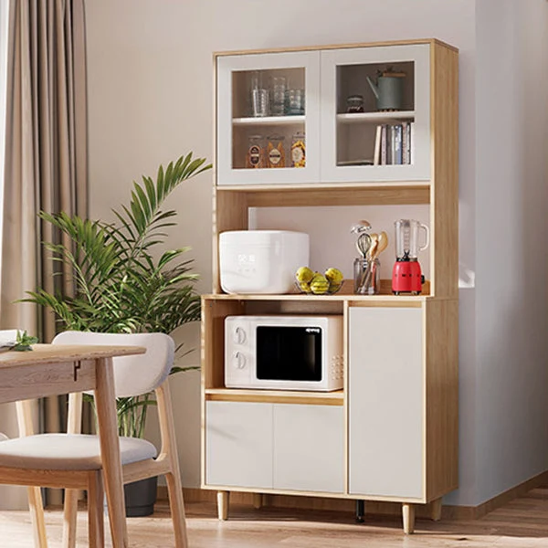 Aparador natural moderno Credenza de madera de ingenierí para sala de estar Clearhalo