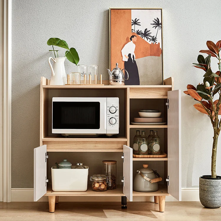 Aparador natural moderno Credenza de madera de ingenierí para sala de estar Clearhalo