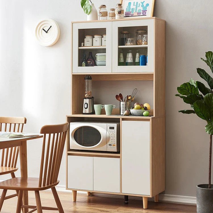 Aparador natural moderno Credenza de madera de ingenierí para sala de estar Clearhalo