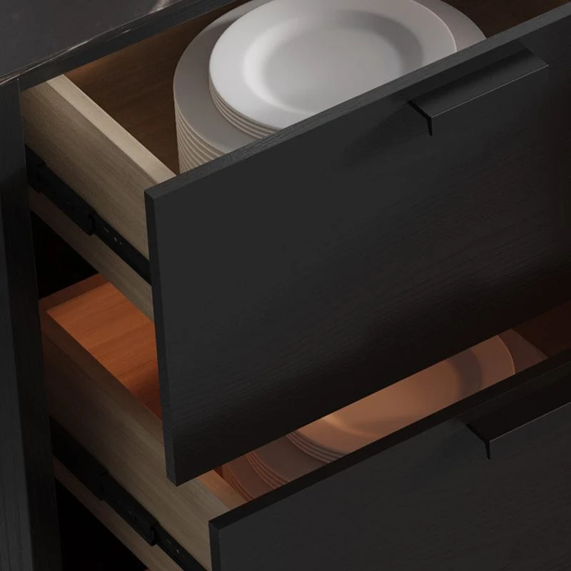 Aparador de piedra para comedor contemporáneo con gabinetes y cajones Blanco Clearhalo