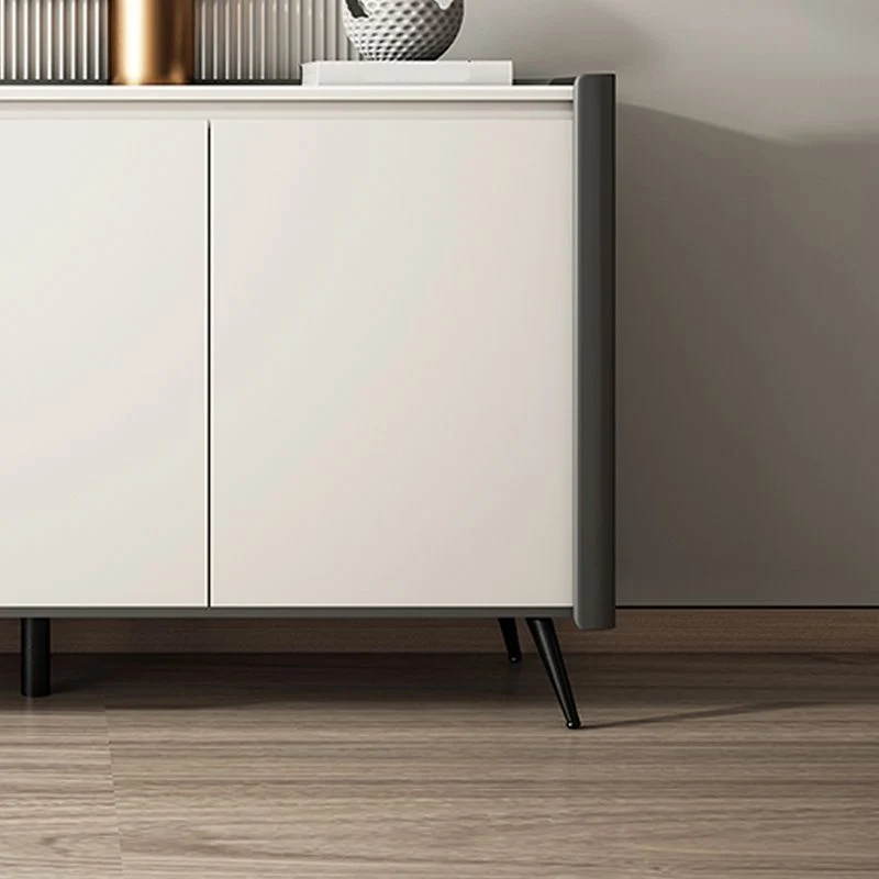 Aparador rectangular estilo Glam, aparador de piedra sinterizada para el hogar con puertas Cafe Clearhalo