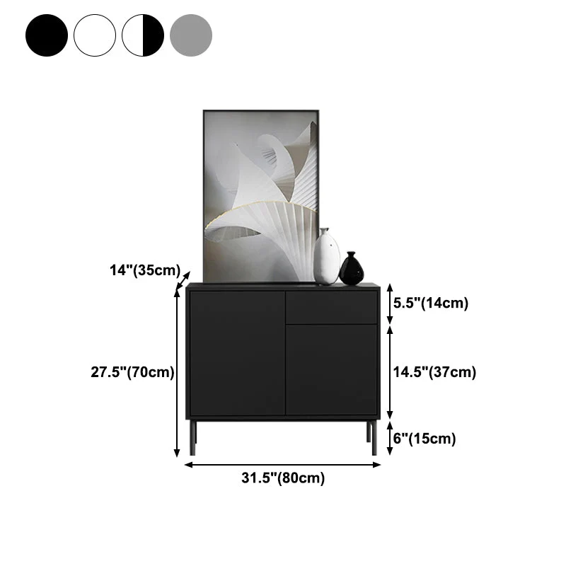 Aparador rectangular de madera, aparador de cocina moderno para el hogar Negro Clearhalo
