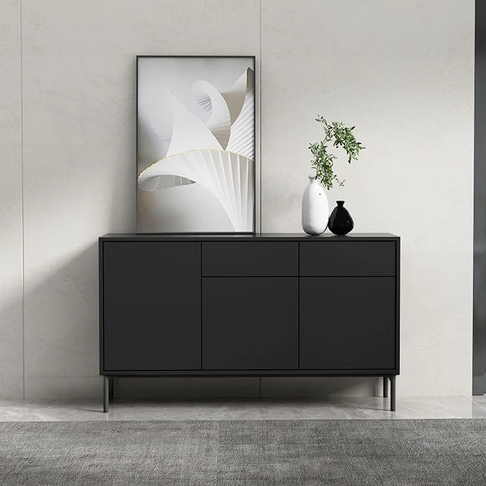 Aparador rectangular de madera, aparador de cocina moderno para el hogar Negro Clearhalo