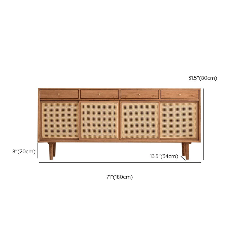 Aparador rectangular para el hogar, mueble de granja, aparador de almacenamiento de madera Clearhalo