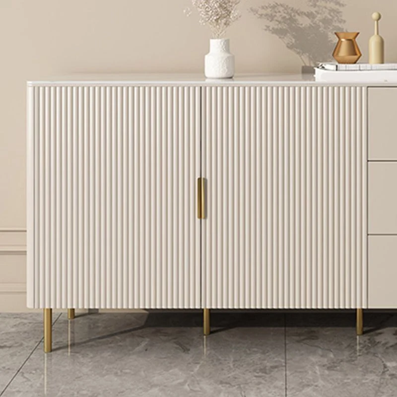 Aparador rectangular de piedra sinterizada, aparador de almacenamiento de lujo con cajones y puertas Clearhalo