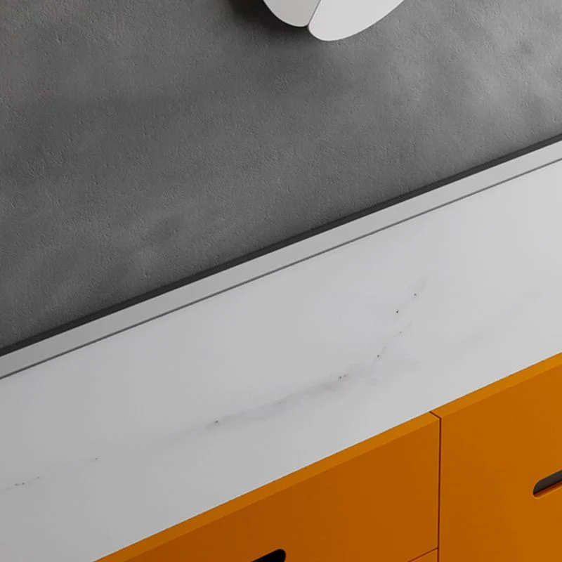 Aparador de salón con tapa de piedra, aparador moderno con cajón y almacenamiento Gris Clearhalo