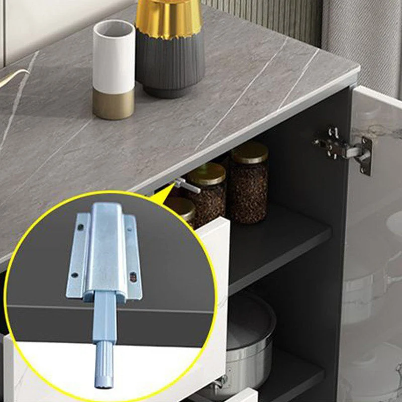 Aparador superior de piedra Aparador de cocina de madera de ingenierí con 2 puertas Blanco Clearhalo