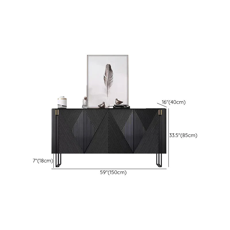 Aparador superior de piedra moderno, tablero lateral de madera de ingenierí para sala de estar Blanco Clearhalo