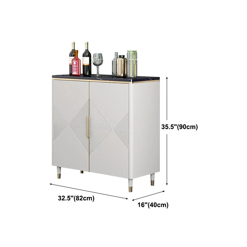 Aparador tipo buffet estilo Glam, comedor de 35,4"H, servidor tipo buffet Clearhalo