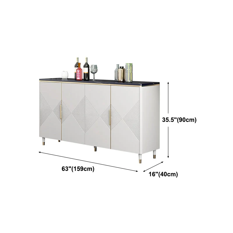 Aparador tipo buffet estilo Glam, comedor de 35,4"H, servidor tipo buffet Clearhalo