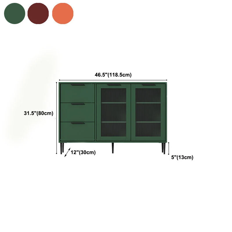 Aparador tipo buffet estilo Glam, servidor de madera con puerta y cajón para sala de estar Verde Clearhalo
