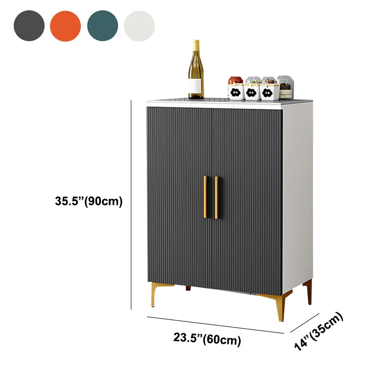 Aparador tipo buffet Glam Aparador con tapa de piedra sinterizada y puerta Gris Clearhalo
