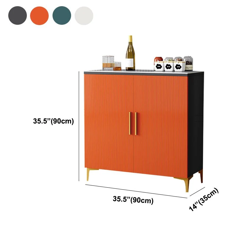 Aparador tipo buffet Glam Aparador con tapa de piedra sinterizada y puerta Gris Clearhalo