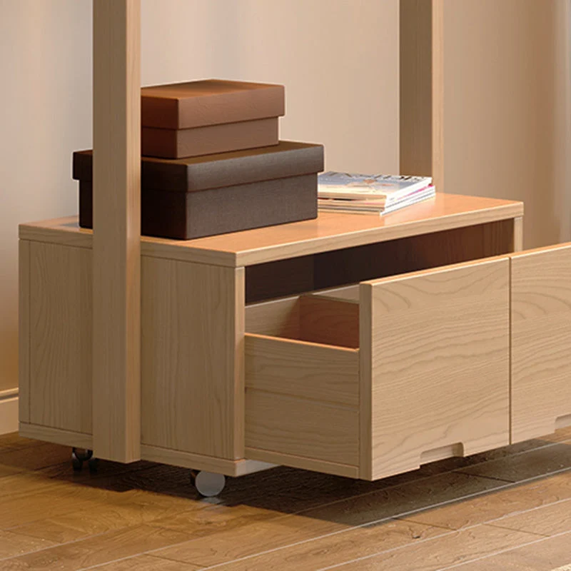 Armario abierto de madera, armario moderno minimalista para dormitorio con cajones Clearhalo