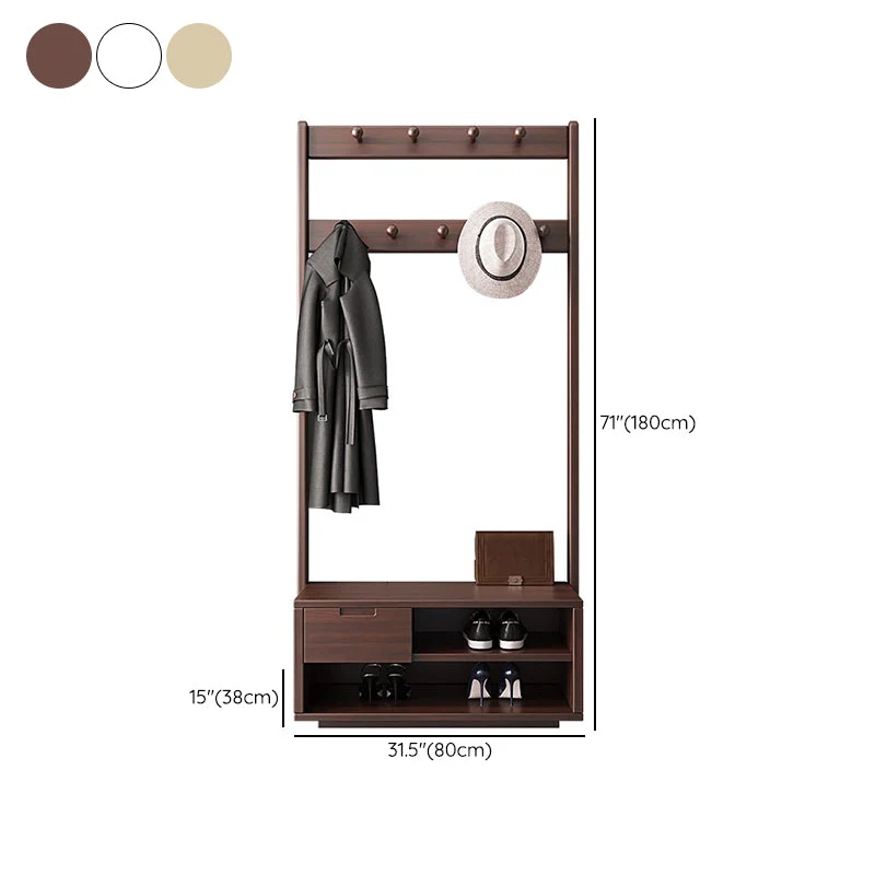 Armario de almacenamiento de estilo moderno, armario guardarropa de madera para el hogar con estantes Nuez Clearhalo