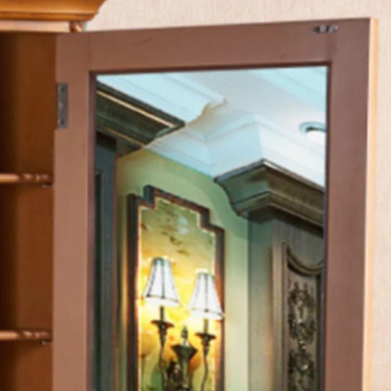 Armario de almacenamiento de estilo tradicional, armario de madera con espejo Verde Clearhalo