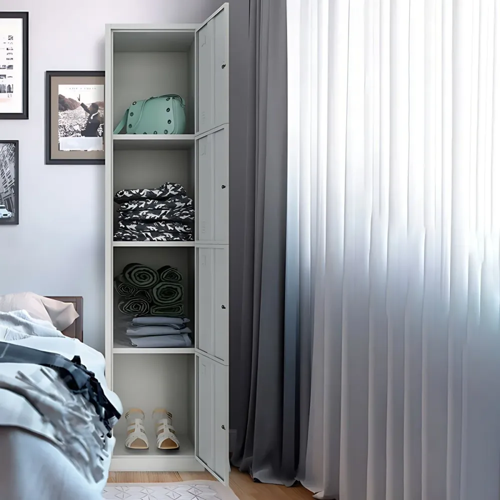 Armario de almacenamiento industrial Armario con bisagras para dormitorio Negro Clearhalo