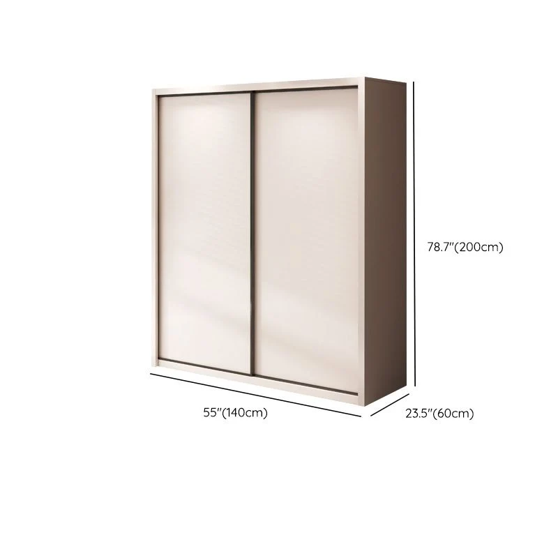 Armario de almacenamiento de madera para dormitorio, armario de estilo moderno con barra para ropa Clearhalo
