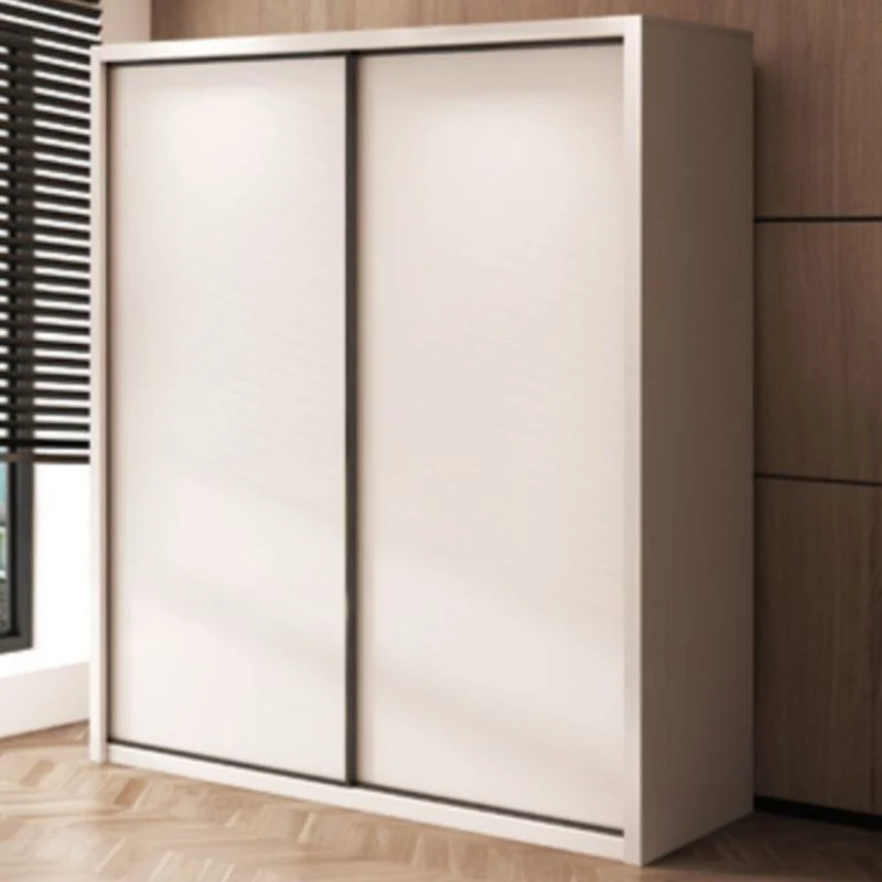 Armario de almacenamiento de madera para dormitorio, armario de estilo moderno con barra para ropa Clearhalo