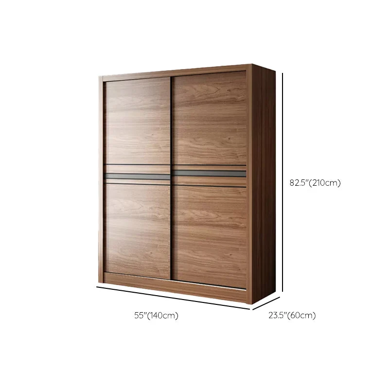 Armario de almacenamiento de madera para dormitorio, armario tradicional con puertas correderas Clearhalo